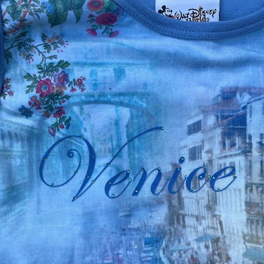 Walt Disney Women’s Blue Venice Italy Bedazzled Tank Top NWOT - Picture 5 of 6